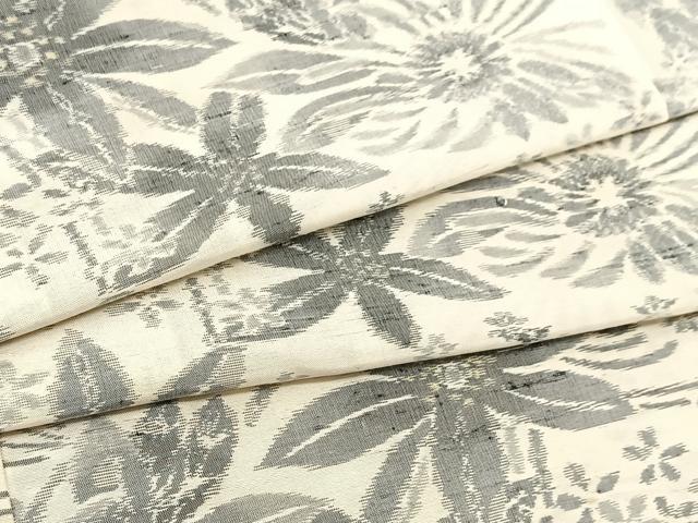 平和屋着物▽上質な紬 単衣 花尽くし 正絹 逸品 BAAT9106yc