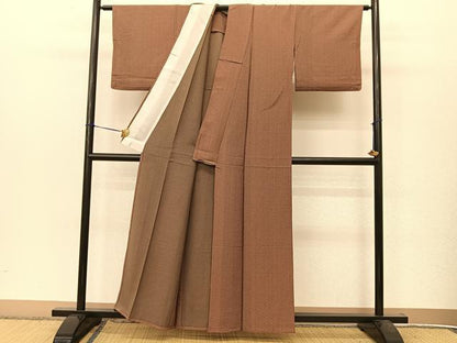 平和屋着物▽上質な小紋 単衣 吉祥間道 正絹 逸品 BAAT9108yc