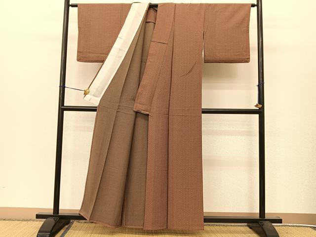 平和屋着物▽上質な小紋 単衣 吉祥間道 正絹 逸品 BAAT9108yc