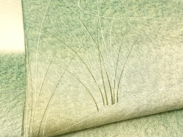 平和屋着物▽上質な小紋 単衣 作家物 草花文 暈し染め 正絹 逸品 BAAT9116yc
