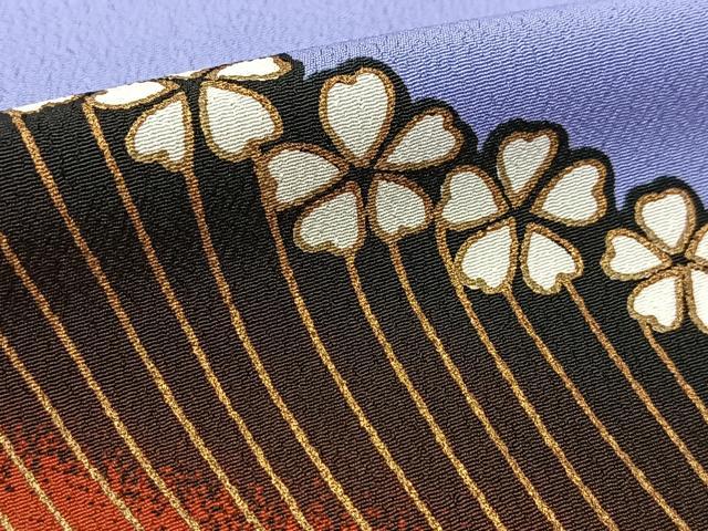 平和屋着物▽訪問着 単衣 桜流し 金彩 洗える着物 BAAT9124yc