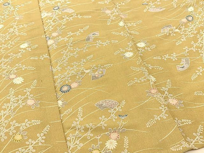 平和屋着物▽上質な小紋 単衣 地紙花文 正絹 逸品 BAAT9125yc