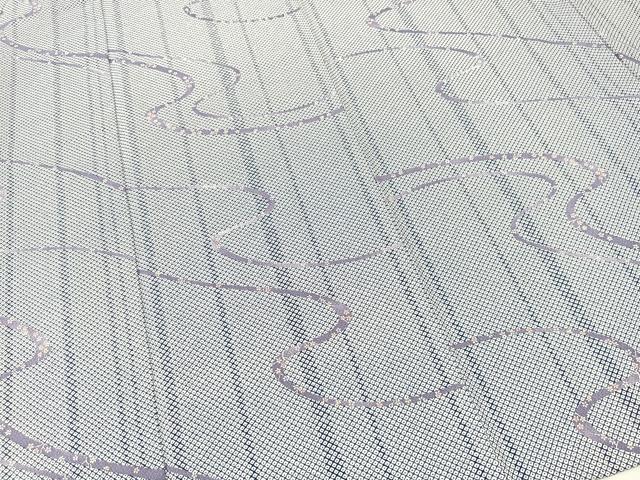 平和屋着物▽小紋 単衣 流線花文 洗える着物 BAAT9130yc