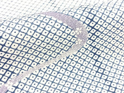 平和屋着物▽小紋 単衣 流線花文 洗える着物 BAAT9130yc
