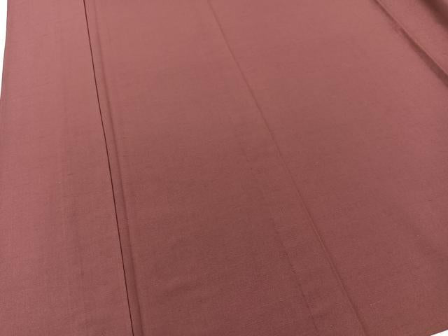 平和屋着物●結城紬　単衣　色無地　草木染　浅蘇芳色　証紙付き　正絹　逸品　未使用　BAAT9132yc