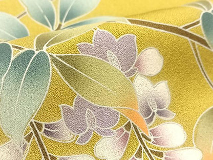 平和屋着物▽訪問着 単衣 駒刺繍 藤花房 暈し染め 銀彩 正絹 逸品 BAAT9135yc
