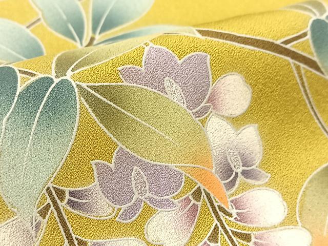 平和屋着物▽訪問着 単衣 駒刺繍 藤花房 暈し染め 銀彩 正絹 逸品 BAAT9135yc