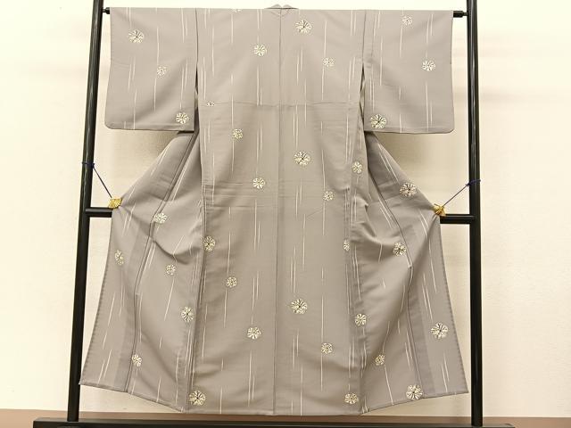 平和屋着物▽小紋 単衣 梅唐草文 洗える着物 BAAT9137yc