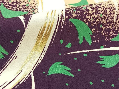 平和屋着物▽訪問着 単衣 草花文 金彩 洗える着物 BAAT9138yc