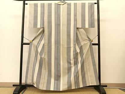 平和屋着物▽上質な紬 単衣 100亀甲 間道 正絹 逸品 BAAT9141yc