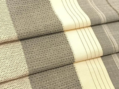 平和屋着物▽上質な紬 単衣 100亀甲 間道 正絹 逸品 BAAT9141yc