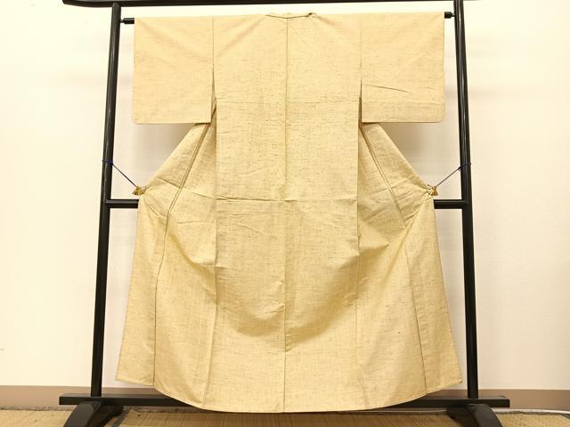 平和屋着物▽上質な紬 単衣 霞文 正絹 逸品 BAAT9146yc