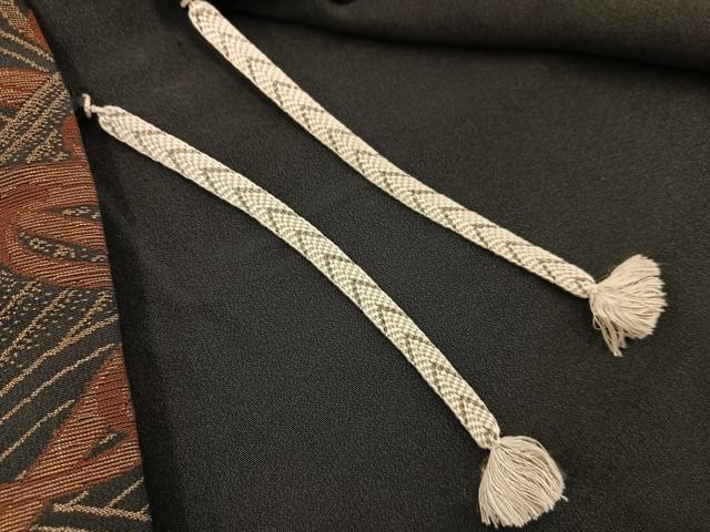 平和屋着物＃羽織 お召地 乱菊 立波文 黒地 金銀糸 正絹 逸品 BAAT9244gt