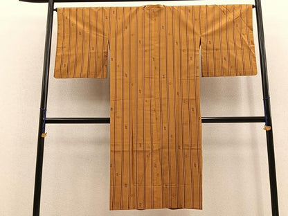 平和屋着物＃道行コート　本場大島紬　単衣　ロング丈　琉球絣文様　伊勢丹扱い　正絹　逸品　BAAT9255gt