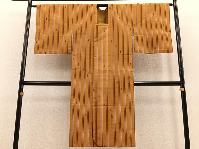 平和屋着物＃道行コート　本場大島紬　単衣　ロング丈　琉球絣文様　伊勢丹扱い　正絹　逸品　BAAT9255gt