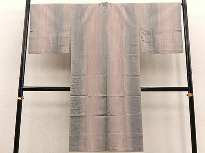 平和屋着物＃道行コート　単衣　ロング丈　間道　暈し染め　正絹　逸品　BAAT9257gt