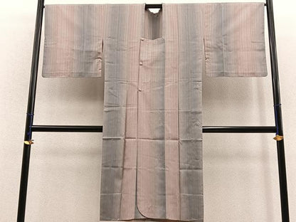 平和屋着物＃道行コート　単衣　ロング丈　間道　暈し染め　正絹　逸品　BAAT9257gt