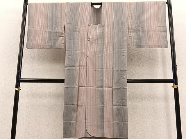 平和屋着物＃道行コート　単衣　ロング丈　間道　暈し染め　正絹　逸品　BAAT9257gt