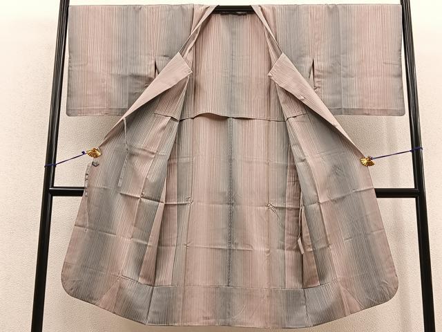 平和屋着物＃道行コート　単衣　ロング丈　間道　暈し染め　正絹　逸品　BAAT9257gt