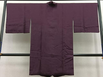 平和屋着物＃道中着 ロング丈 色無地 舞桜地紋 紫紺色 さが美扱い 正絹 逸品 BAAT9259gt