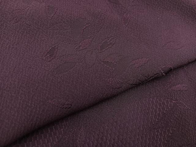 平和屋着物＃道中着 ロング丈 色無地 舞桜地紋 紫紺色 さが美扱い 正絹 逸品 BAAT9259gt