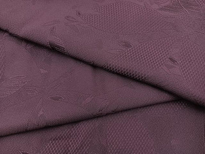 平和屋着物＃道中着 ロング丈 色無地 舞桜地紋 紫紺色 さが美扱い 正絹 逸品 BAAT9259gt