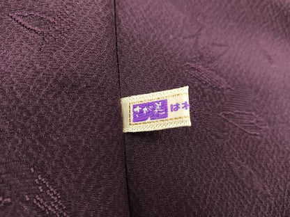 平和屋着物＃道中着 ロング丈 色無地 舞桜地紋 紫紺色 さが美扱い 正絹 逸品 BAAT9259gt