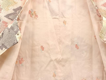 平和屋着物＃道行コート　総絞り　松皮菱　正絹　逸品　BAAT9263gt