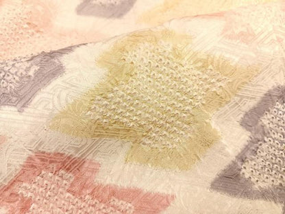 平和屋着物＃道行コート　総絞り　松皮菱　正絹　逸品　BAAT9263gt