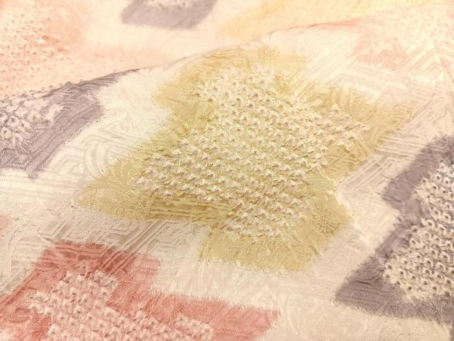 平和屋着物＃道行コート　総絞り　松皮菱　正絹　逸品　BAAT9263gt