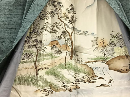 平和屋着物∞男性 長羽織 霞文 正絹 逸品 未使用 BAAT9268gt