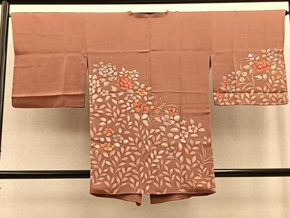 平和屋着物∞道行コート ろうけつ染め 枝花文 正絹 逸品 BAAT9272gt