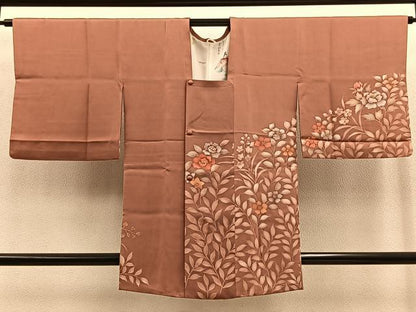 平和屋着物∞道行コート ろうけつ染め 枝花文 正絹 逸品 BAAT9272gt