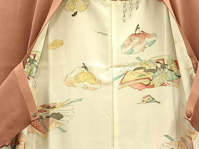 平和屋着物∞道行コート ろうけつ染め 枝花文 正絹 逸品 BAAT9272gt