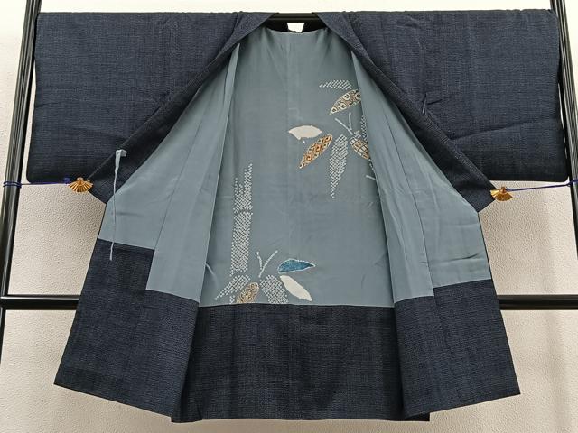 平和屋着物＃本場結城紬 重要無形文化財 道中着 ロング丈 100亀甲 総詰め 正絹 逸品 BAAT9277gt
