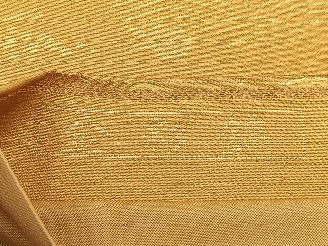平和屋着物◎六通柄袋帯 道長飛鶴浜松文 金彩錦 正絹 逸品 未使用 BAAT9776yc