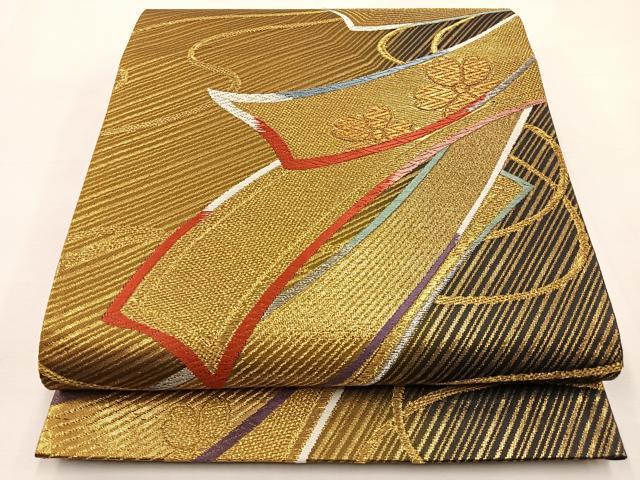 平和屋着物◎六通柄袋帯 唐織 皇華錦 金銀糸 正絹 逸品 BAAT9778hj