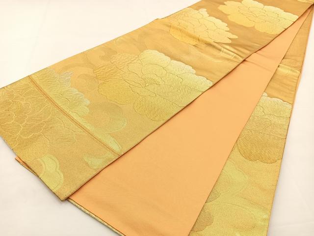 平和屋着物◎六通柄袋帯 花唐草文 金糸 正絹 逸品 BAAT9802hj