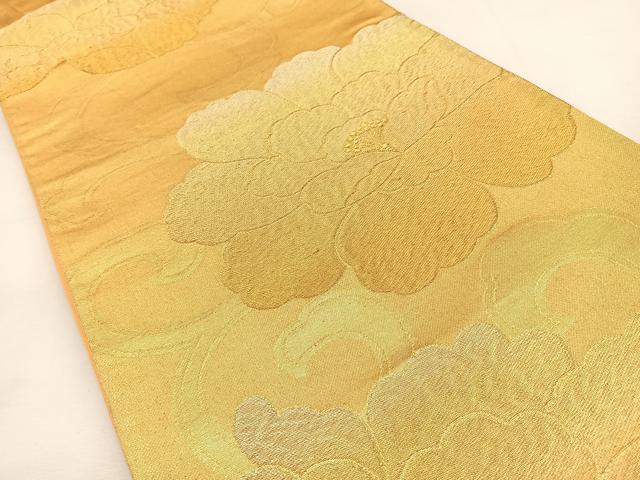 平和屋着物◎六通柄袋帯 花唐草文 金糸 正絹 逸品 BAAT9802hj