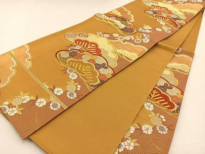平和屋着物◎六通柄袋帯　唐織　慶長小袖　金銀糸　正絹　逸品　BAAT9848hj