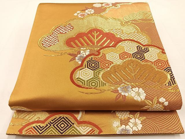 平和屋着物◎六通柄袋帯　唐織　慶長小袖　金銀糸　正絹　逸品　BAAT9848hj
