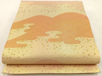 平和屋着物◎佐賀錦 六通柄袋帯 重ね山文 金糸 正絹 逸品 BAAT9850hj