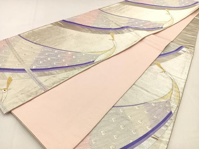 平和屋着物◎六通柄袋帯 唐織 鳳凰 金銀糸 正絹 逸品 BAAT9853hj