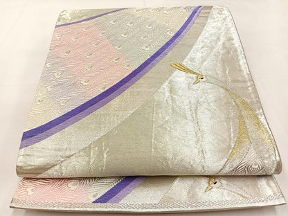 平和屋着物◎六通柄袋帯 唐織 鳳凰 金銀糸 正絹 逸品 BAAT9853hj