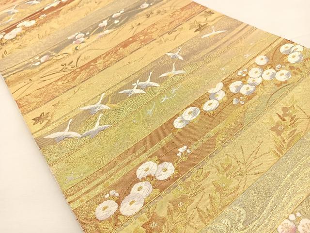 平和屋着物◎六通柄袋帯 唐織 瑞祥蒔絵 金銀糸 正絹 逸品 BAAT9863hj