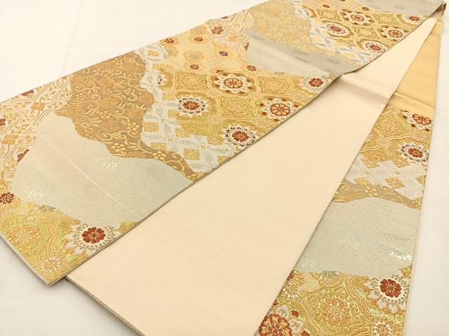 平和屋着物◎六通柄袋帯 金恵裂 正絹 逸品 BAAT9864hj