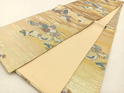 平和屋着物◎六通柄袋帯 唐織 平安線 金銀糸 正絹 逸品 BAAT9866hj