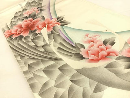 平和屋着物◎太鼓柄袋帯　花鳥文　金彩　正絹　逸品　BAAT9938hj