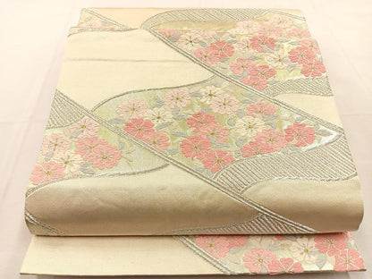 平和屋着物◎六通柄袋帯　唐織　桜　金銀糸　正絹　逸品　BAAT9964hj