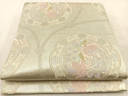 平和屋着物◎佐賀錦　六通柄袋帯　唐織　花鳥文　金銀糸　正絹　逸品　BAAT9990hj